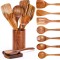 9 natural teak kitchen utensils